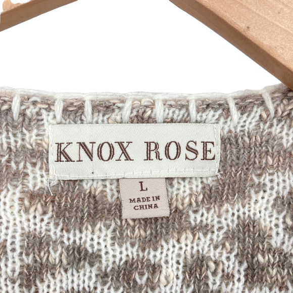 Knox Rose Cape Sweater Women Large Multicolor Geometric Print Knitted Open Front - Picture 7 of 12